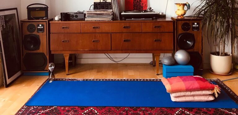 Yoga mat at home